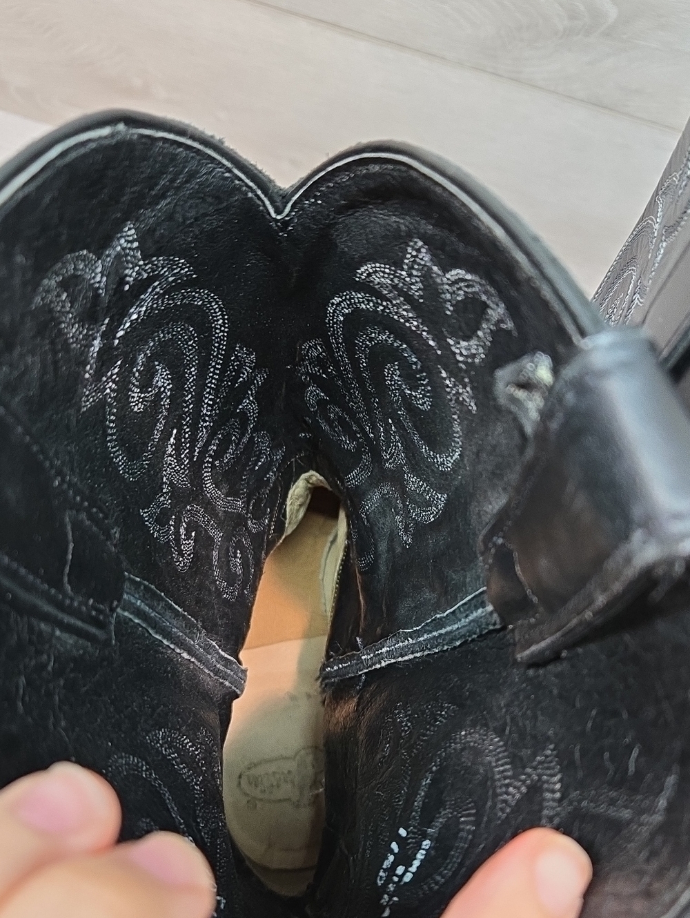 Justin Mens 1409 London Calfskin Leather Western Boots Embroidered Shoes 11.5D - Picture 6 of 10